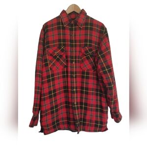 Country Touch Men's Sportswear Shirt Jacket Lined Red Plaid Size Large  16